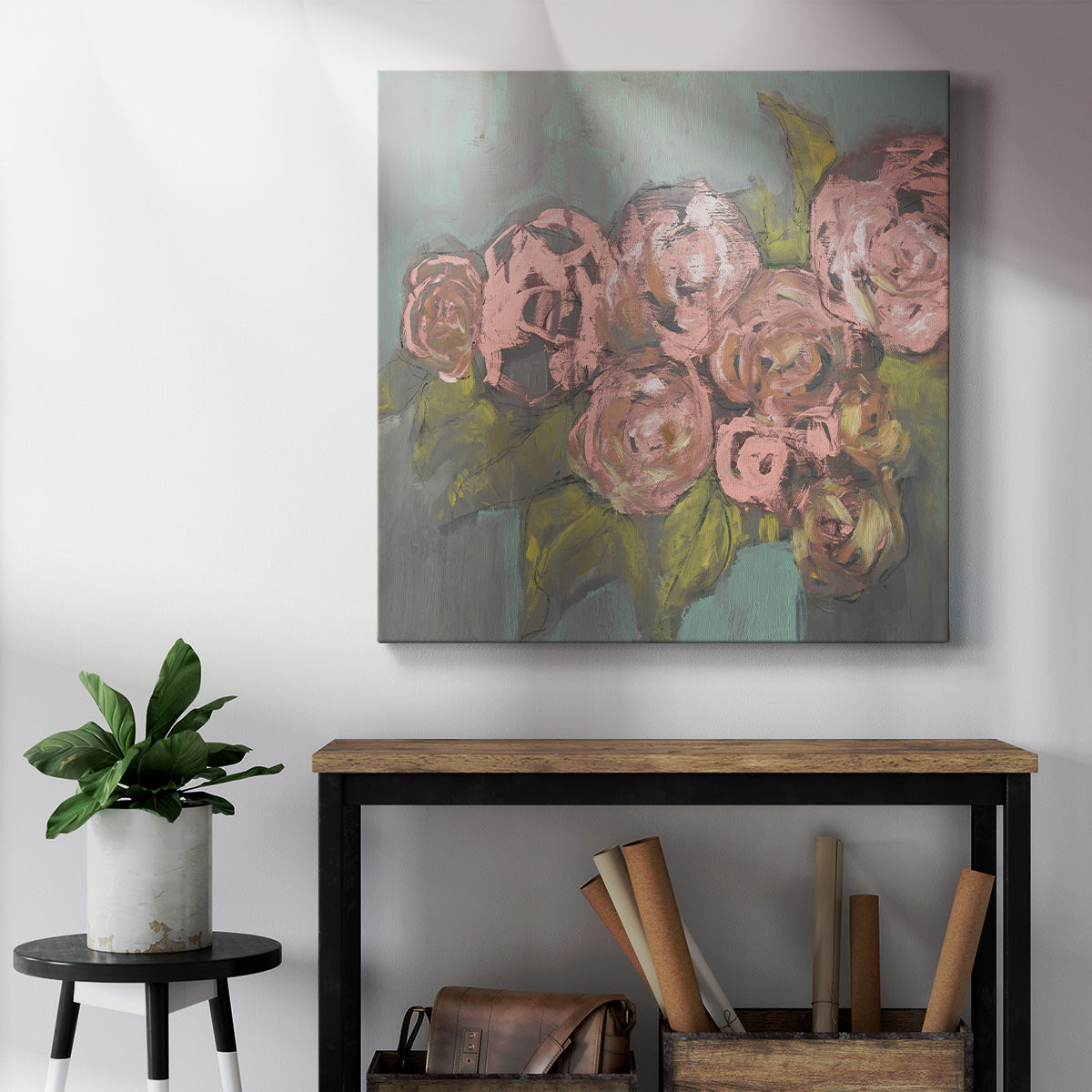 Blush Pink Flowers I-Premium Gallery Wrapped Canvas - Ready to Hang