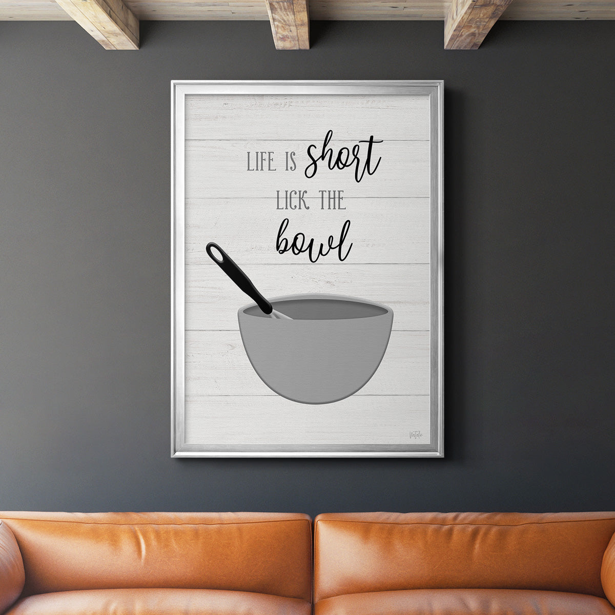Lick the Bowl - Modern Framed Canvas Print