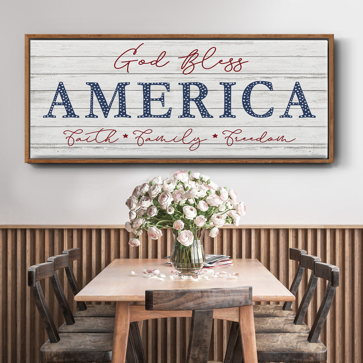 God Bless America - Floater Framed Canvas Print