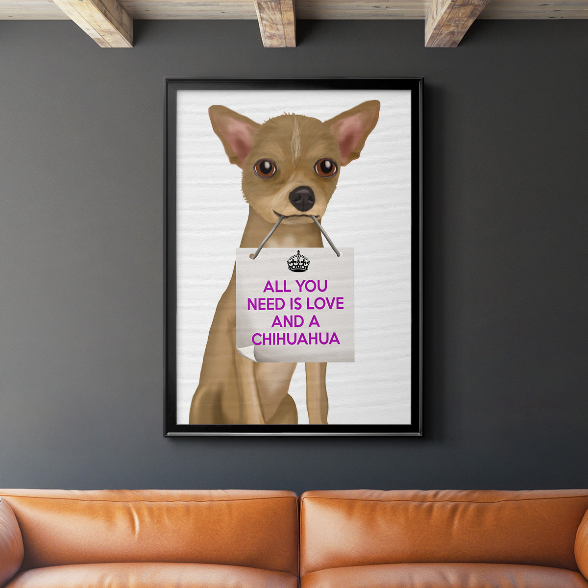 Love and Chihuahua - Modern Framed Canvas Print