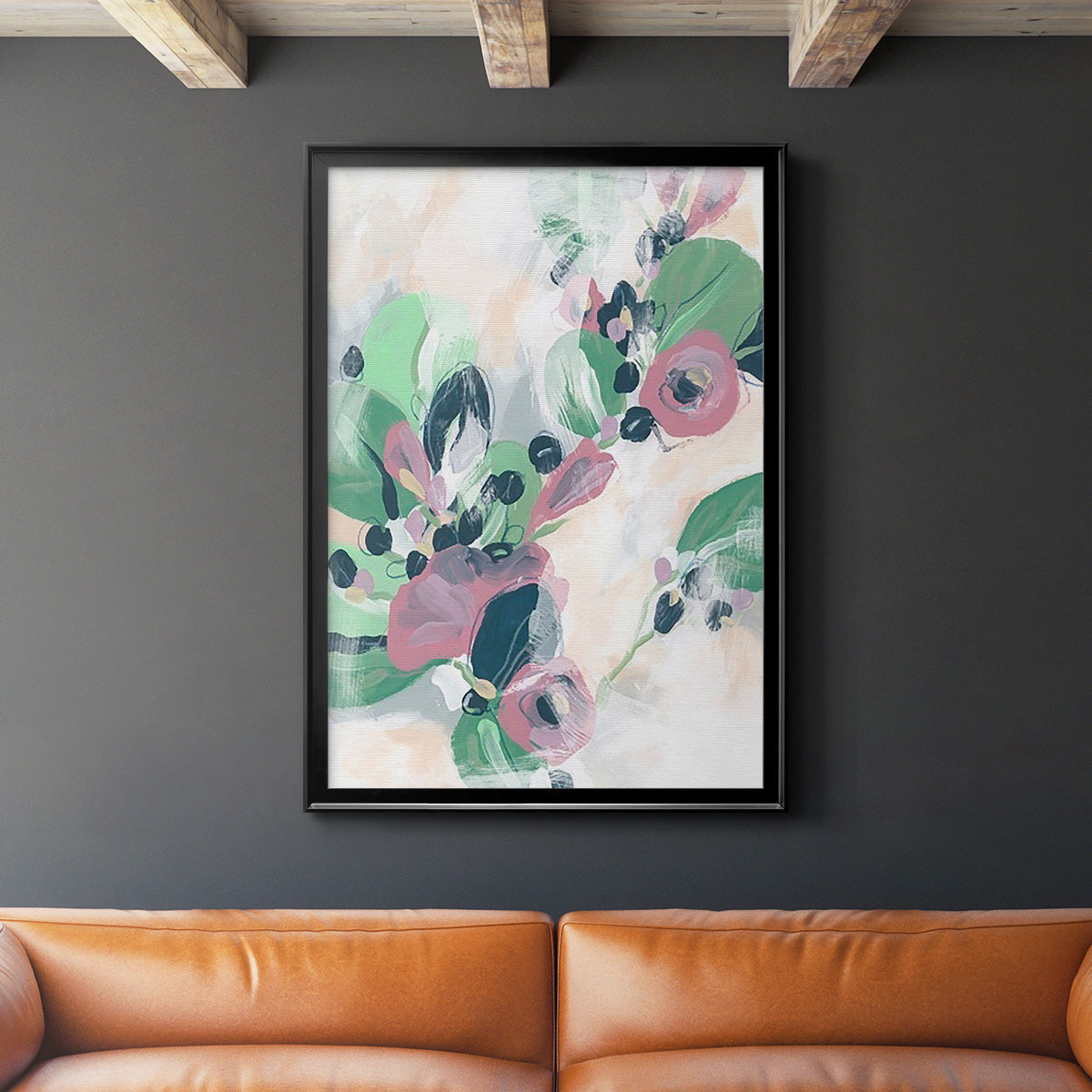 Tropical Branch Fresco II - Modern Framed Canvas Print