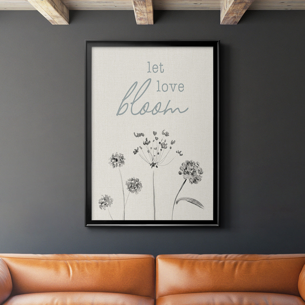 Let Love Bloom - Modern Framed Canvas Print