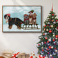 Christmas Mutt Sled - Floater Framed Canvas Print