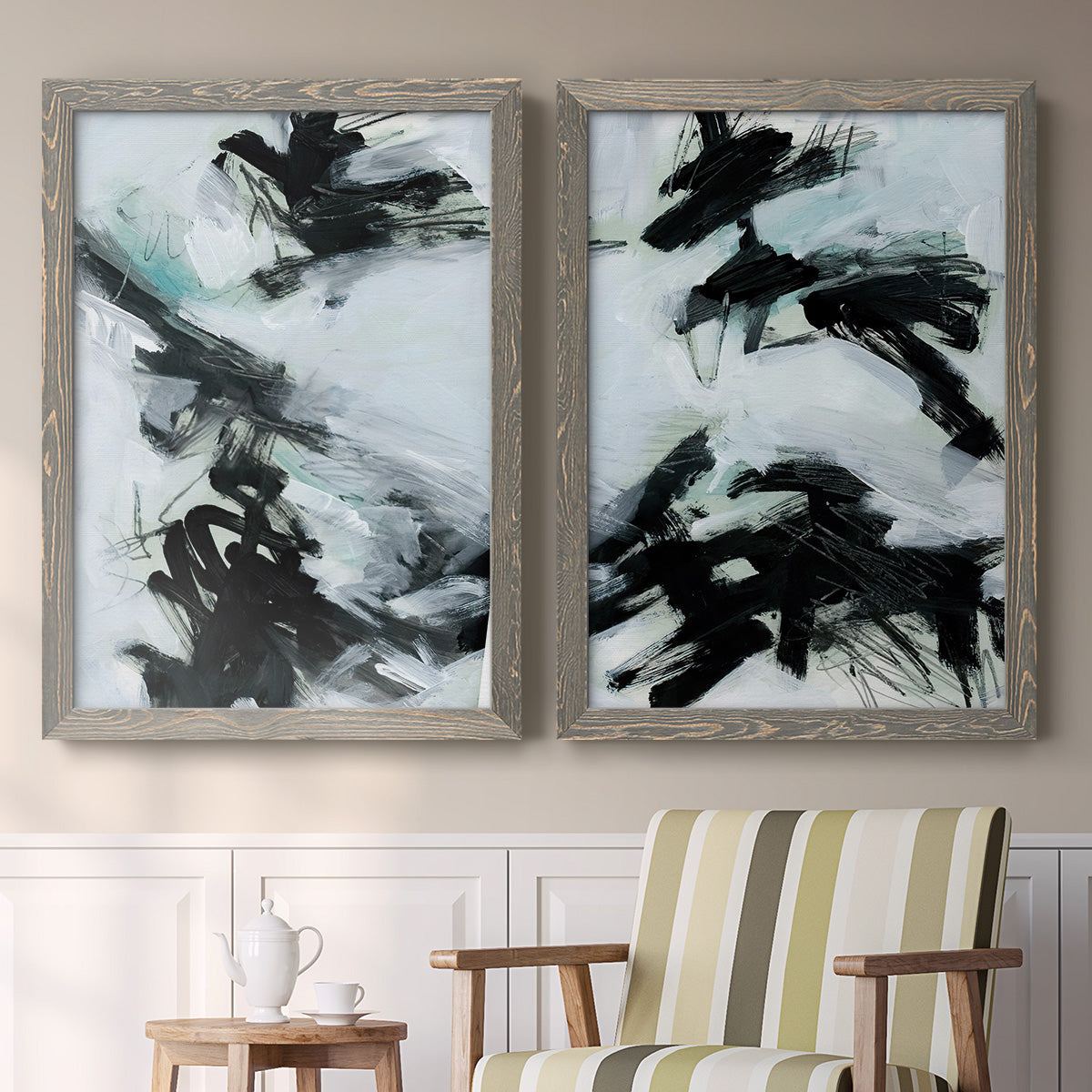 Ocean Current I - Premium Framed Canvas 2 Piece Set - Ready to Hang