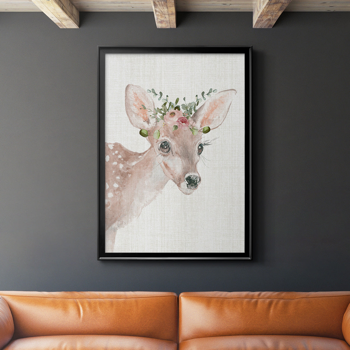 Dressy Fawn - Modern Framed Canvas Print