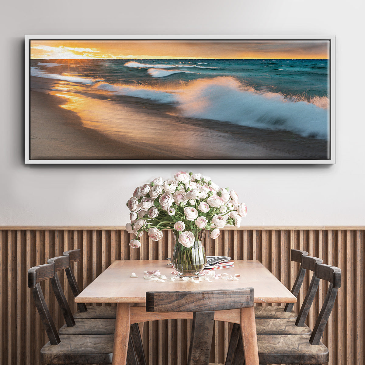 Miners Beach Light - Floater Framed Canvas Print