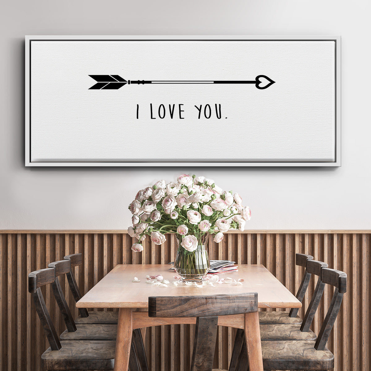 Love Arrow I - Floater Framed Canvas Print