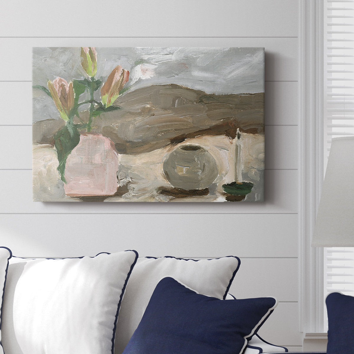 Vase of Pink Flowers V - Canvas Art Print