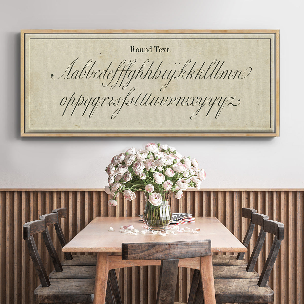 Manuscript Sampler II - Floater Framed Canvas Print