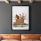 Squirrels In Pumpkin Wheelbarrow - Modern Framed Canvas Print