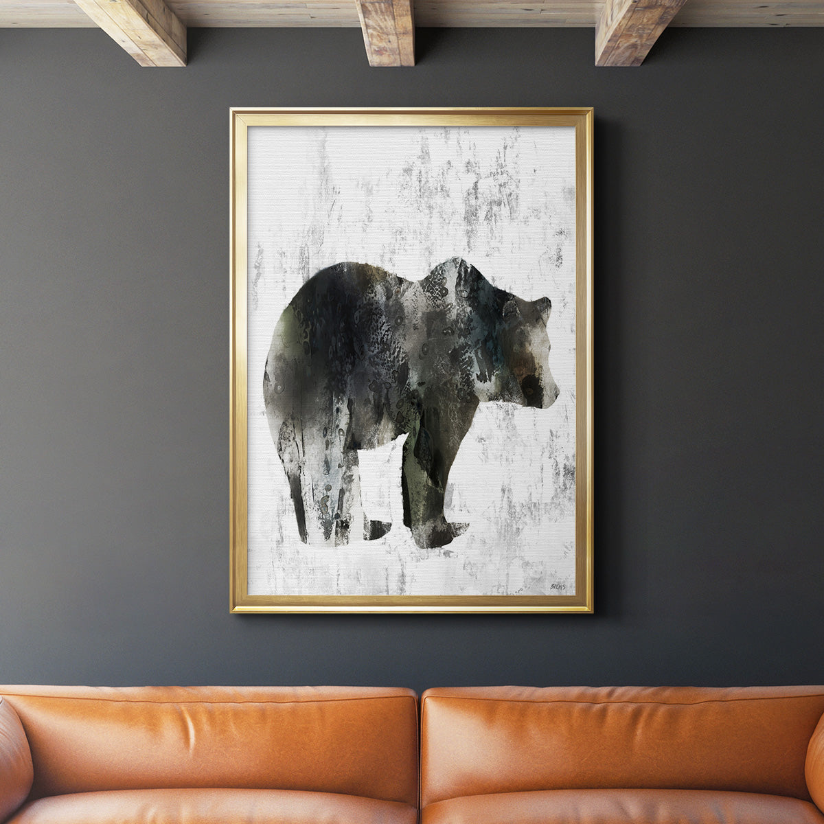 Bear Totem - Modern Framed Canvas Print