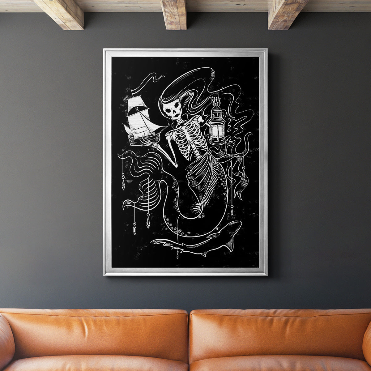 Pirate Mermaids I - Modern Framed Canvas Print