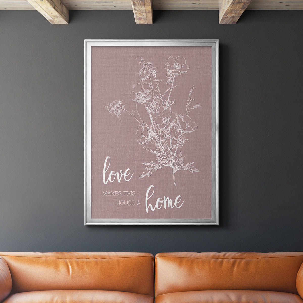 Love Home - Modern Framed Canvas Print