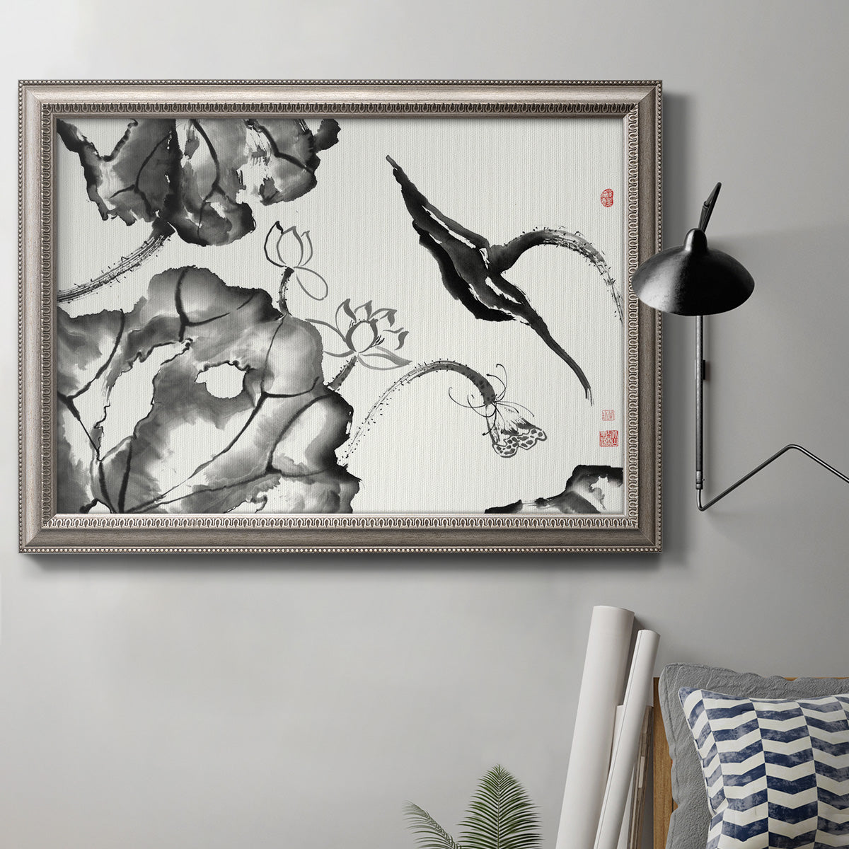 Lotus Study II Premium Framed Canvas- Ready to Hang