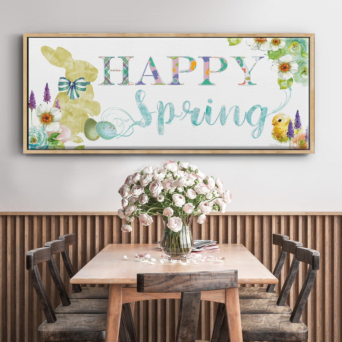 Happy Spring - Floater Framed Canvas Print