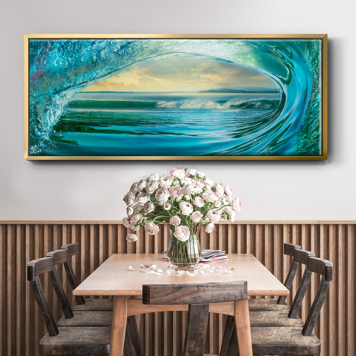 Big Wave - Floater Framed Canvas Print