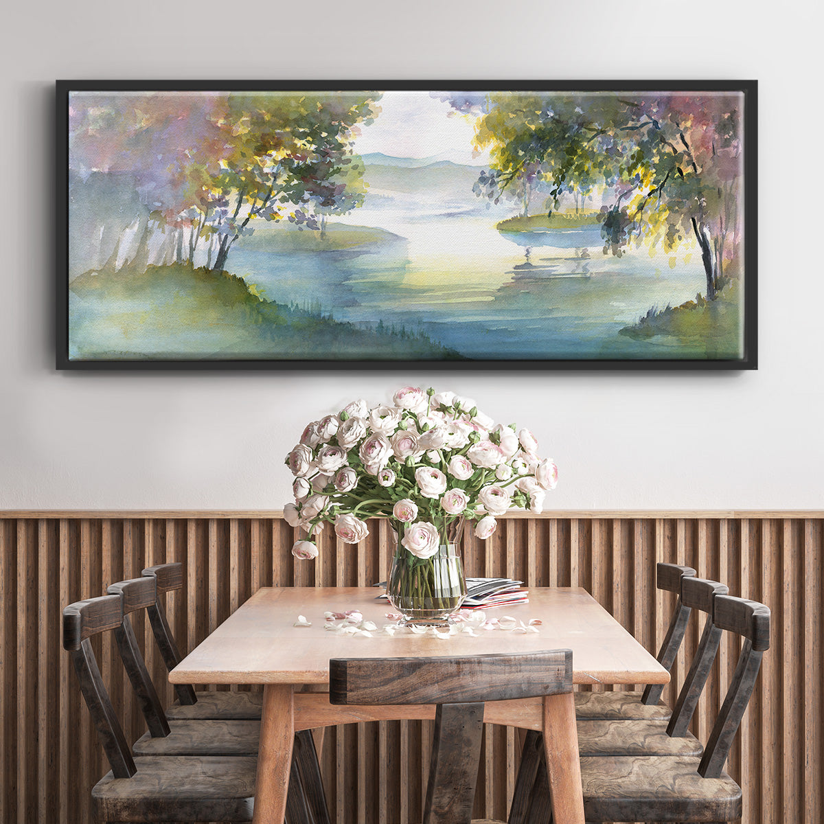 Meandering Lake I - Floater Framed Canvas Print