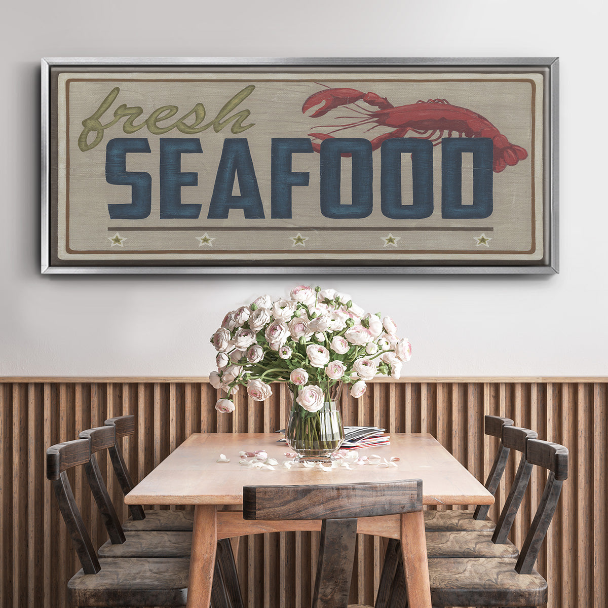 Shoreline Signs I - Floater Framed Canvas Print