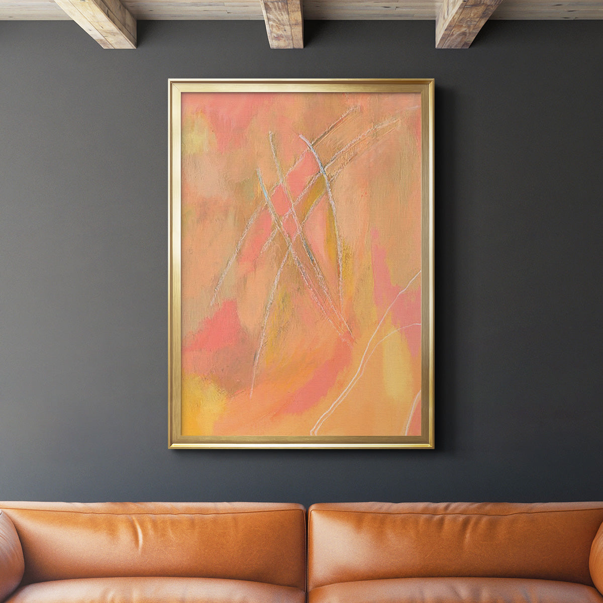 Peach Bliss IV - Modern Framed Canvas Print