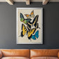 Collaged Butterflies II - Modern Framed Canvas Print