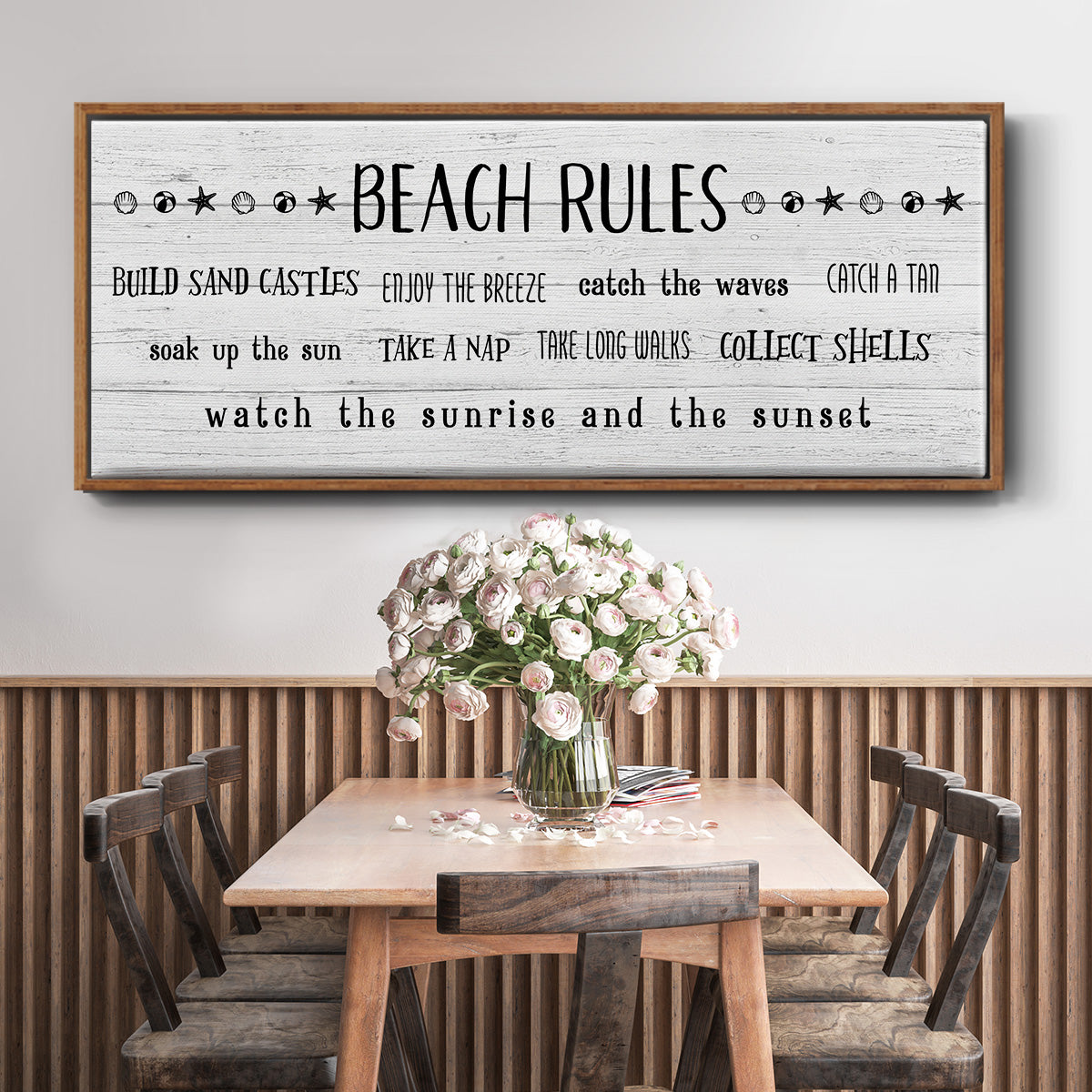 Rules of the Beach - Floater Framed Canvas Print
