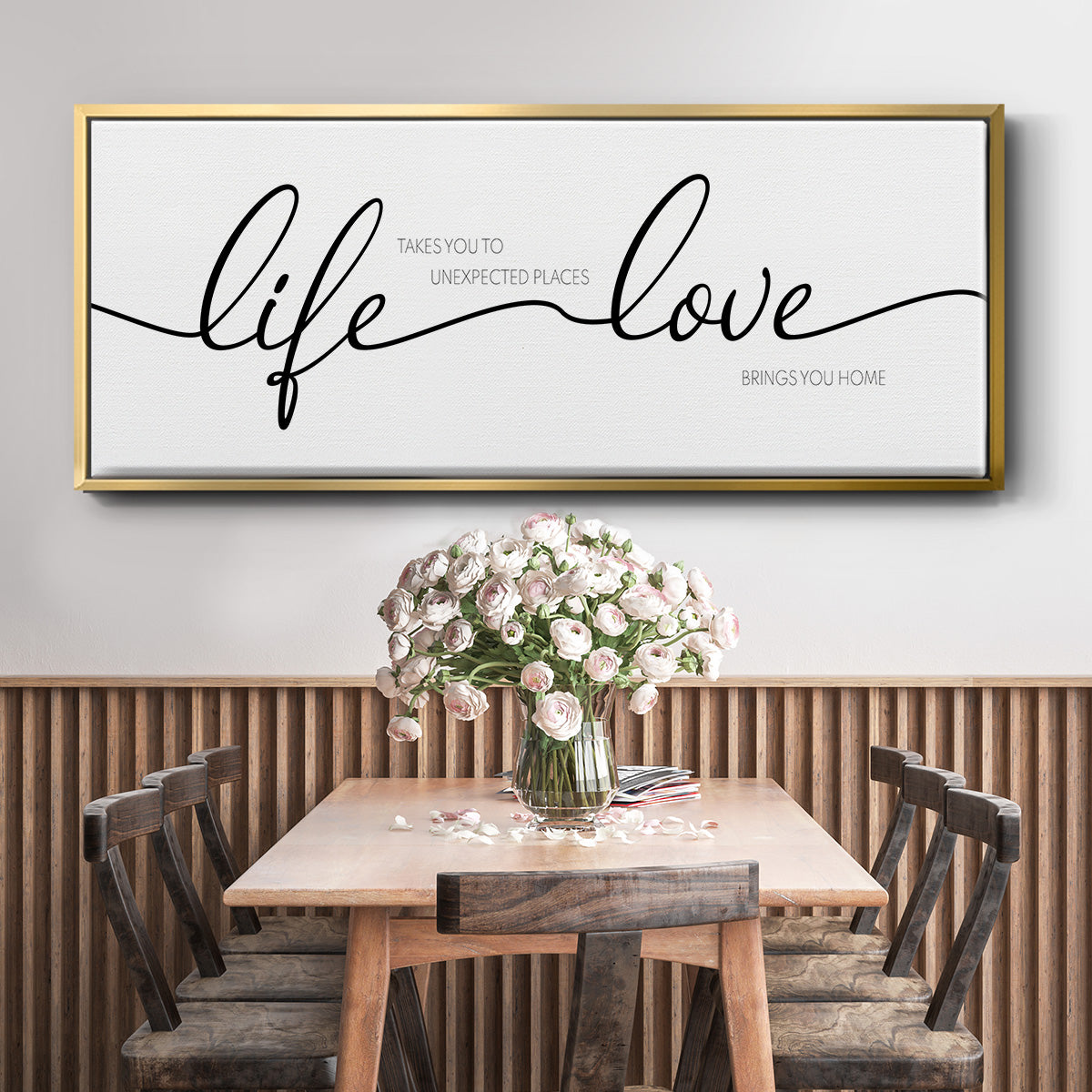 Life Takes You Love Brings You - Floater Framed Canvas Print