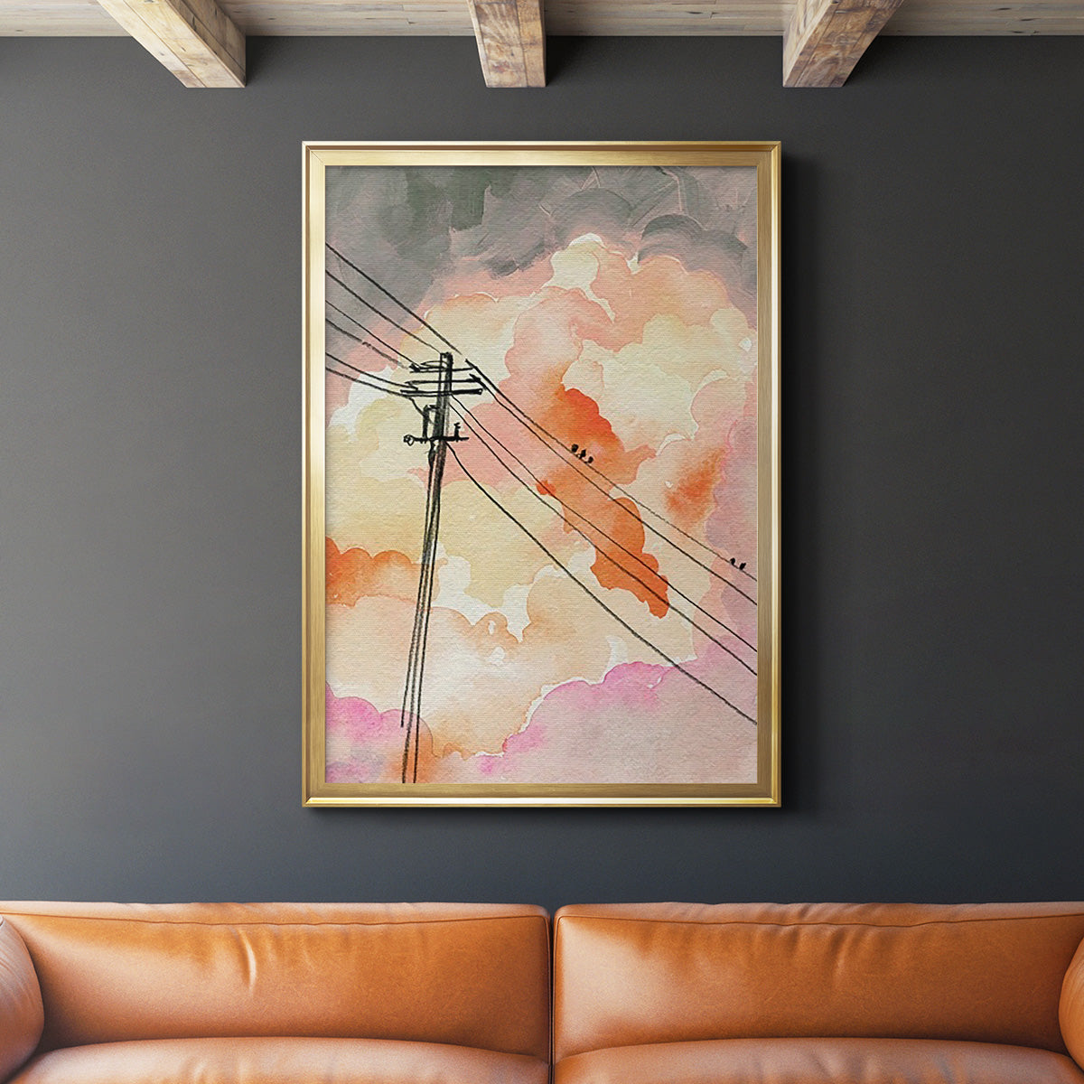 Cloudy Communication II - Modern Framed Canvas Print
