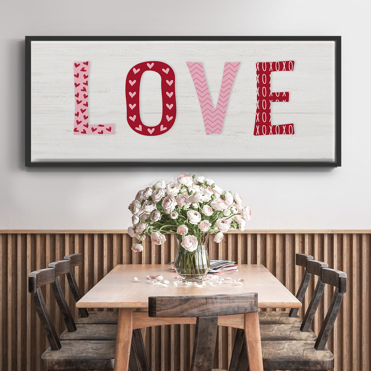 Patterned Love - Floater Framed Canvas Print