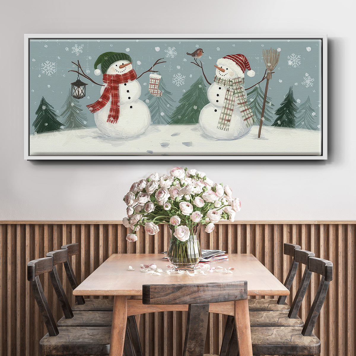 Snowmen VI - Floater Framed Canvas Print