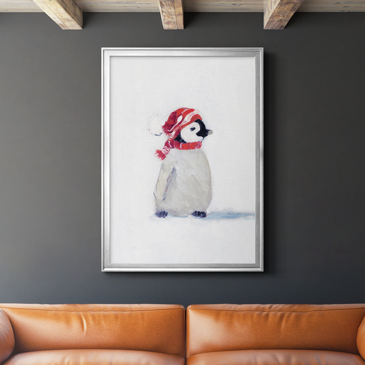 Penguin Play I - Modern Framed Canvas Print