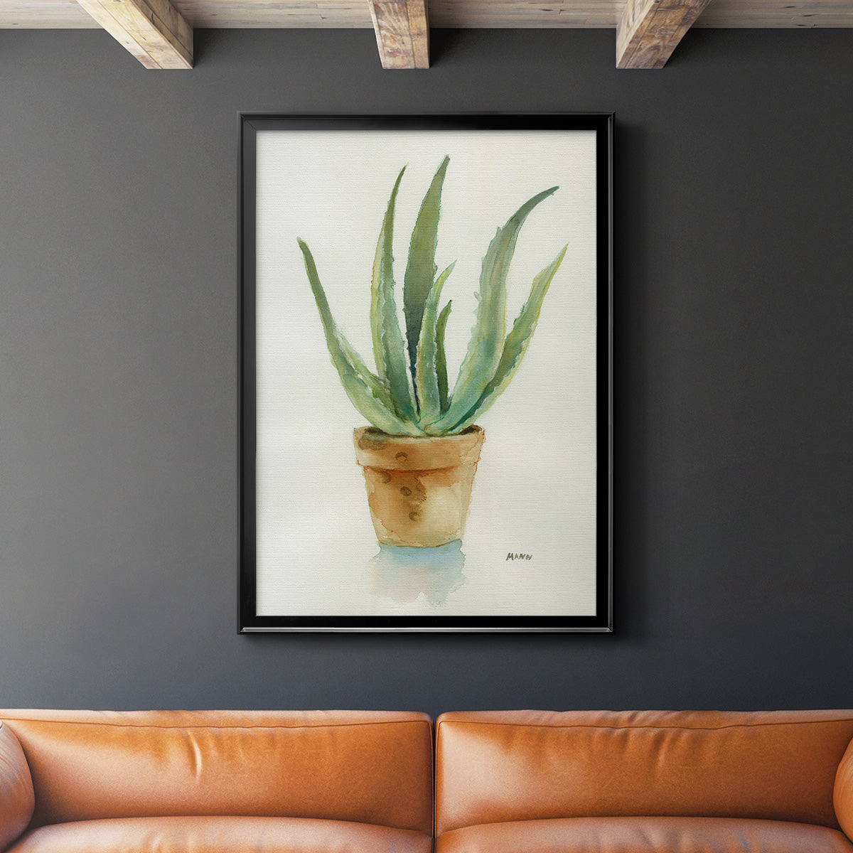 Succulent IV - Modern Framed Canvas Print