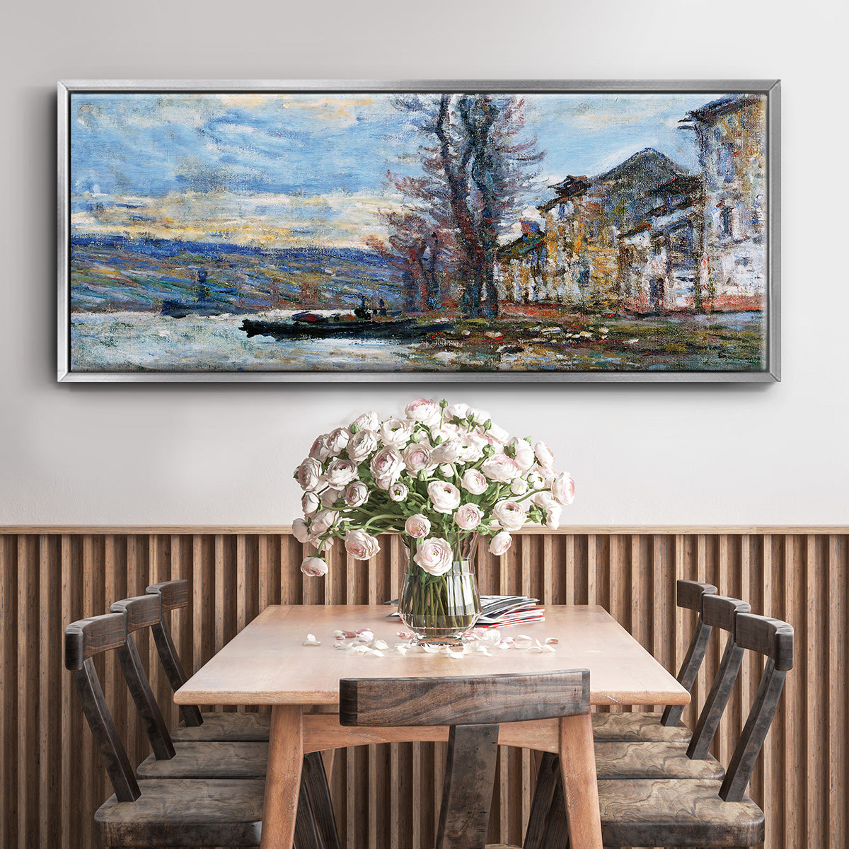 The Seine at Lavacourt, Winter, 1879 - Floater Framed Canvas Print