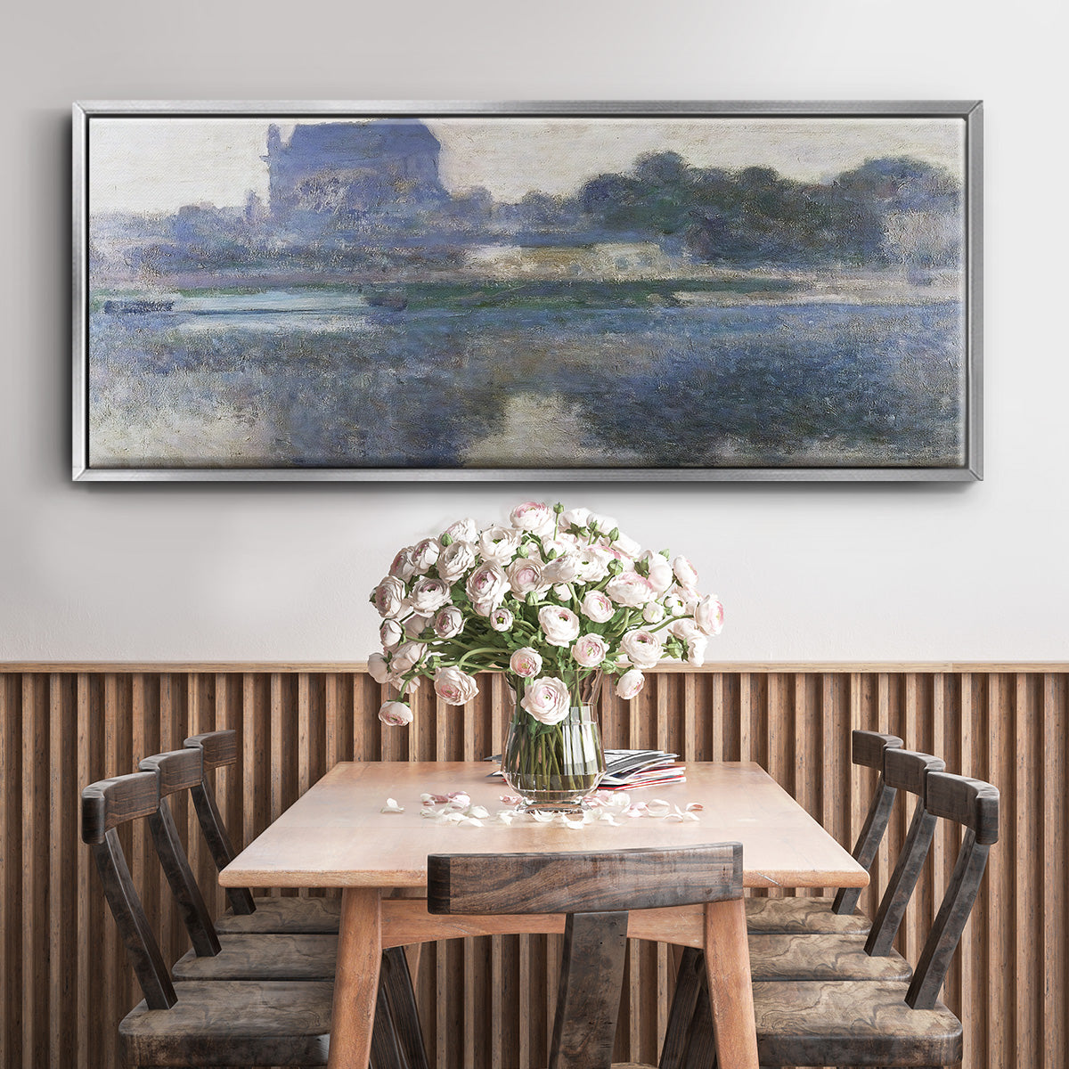 The Church of Vernon in the Mist, 1893 - Floater Framed Canvas Print