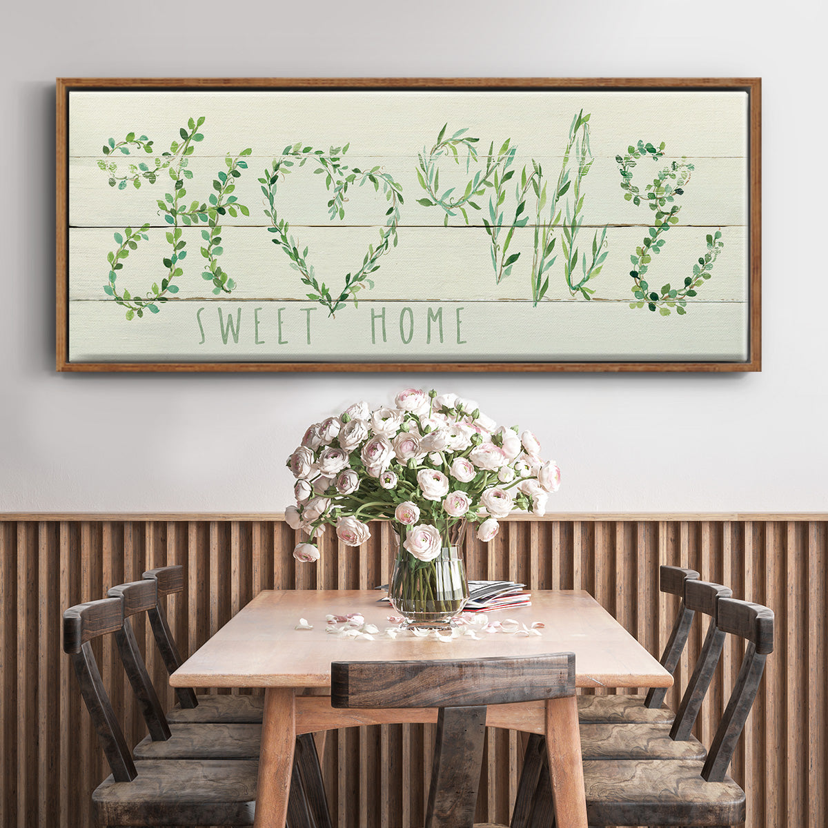 Shiplap Vines Home - Floater Framed Canvas Print