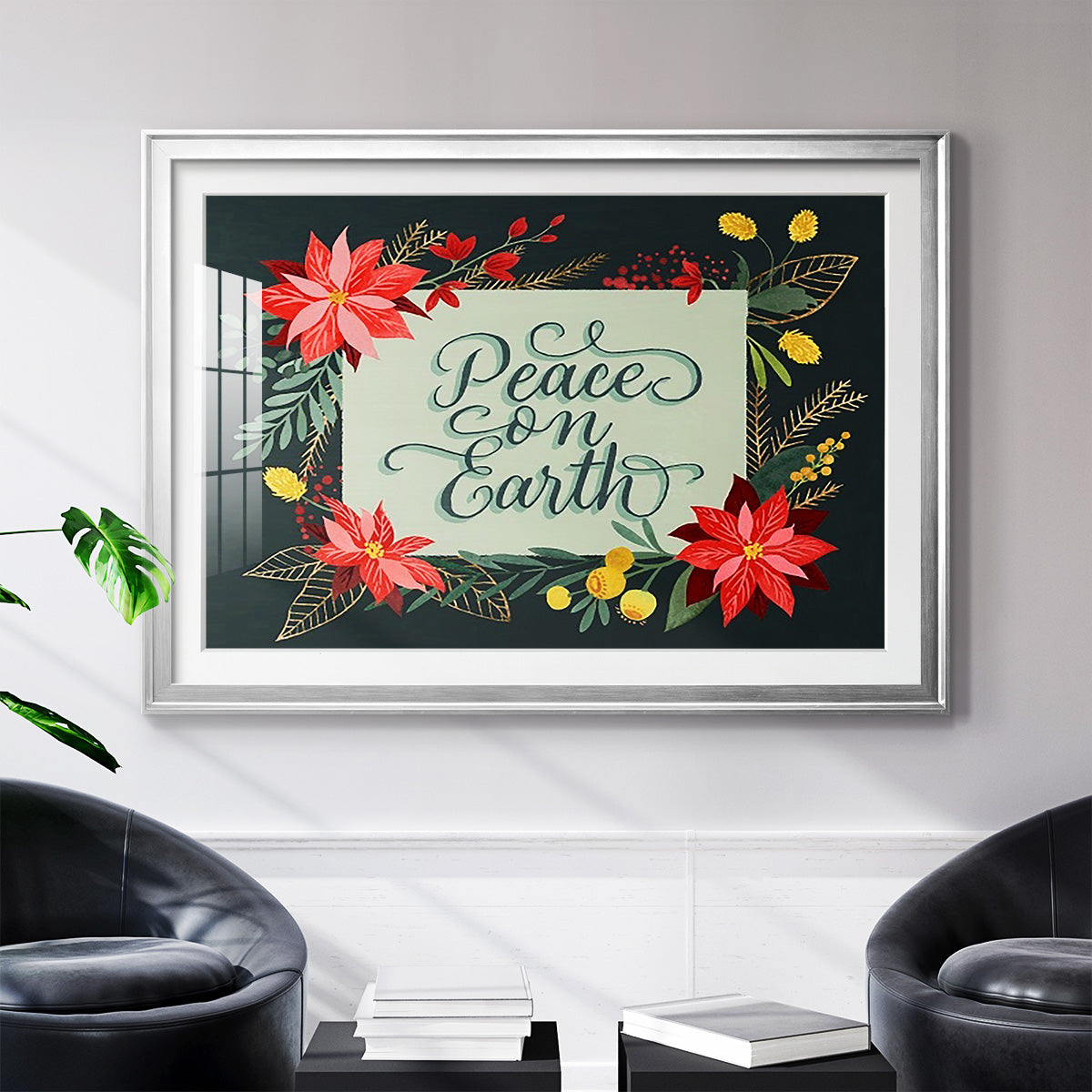 Bright Christmas Night  II - Modern Framed Art Print