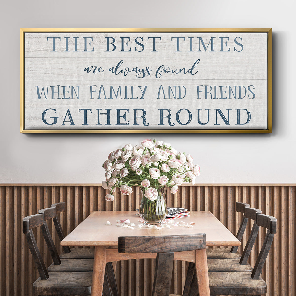 Family and Friends Gather - Floater Framed Canvas Print