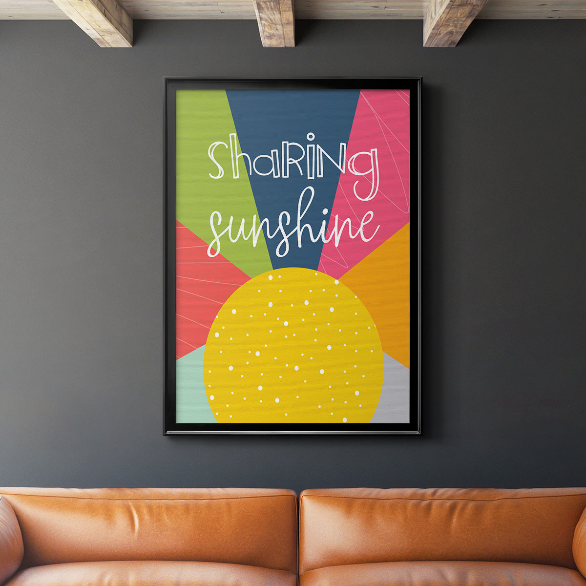 Sharing Sunshine - Modern Framed Canvas Print