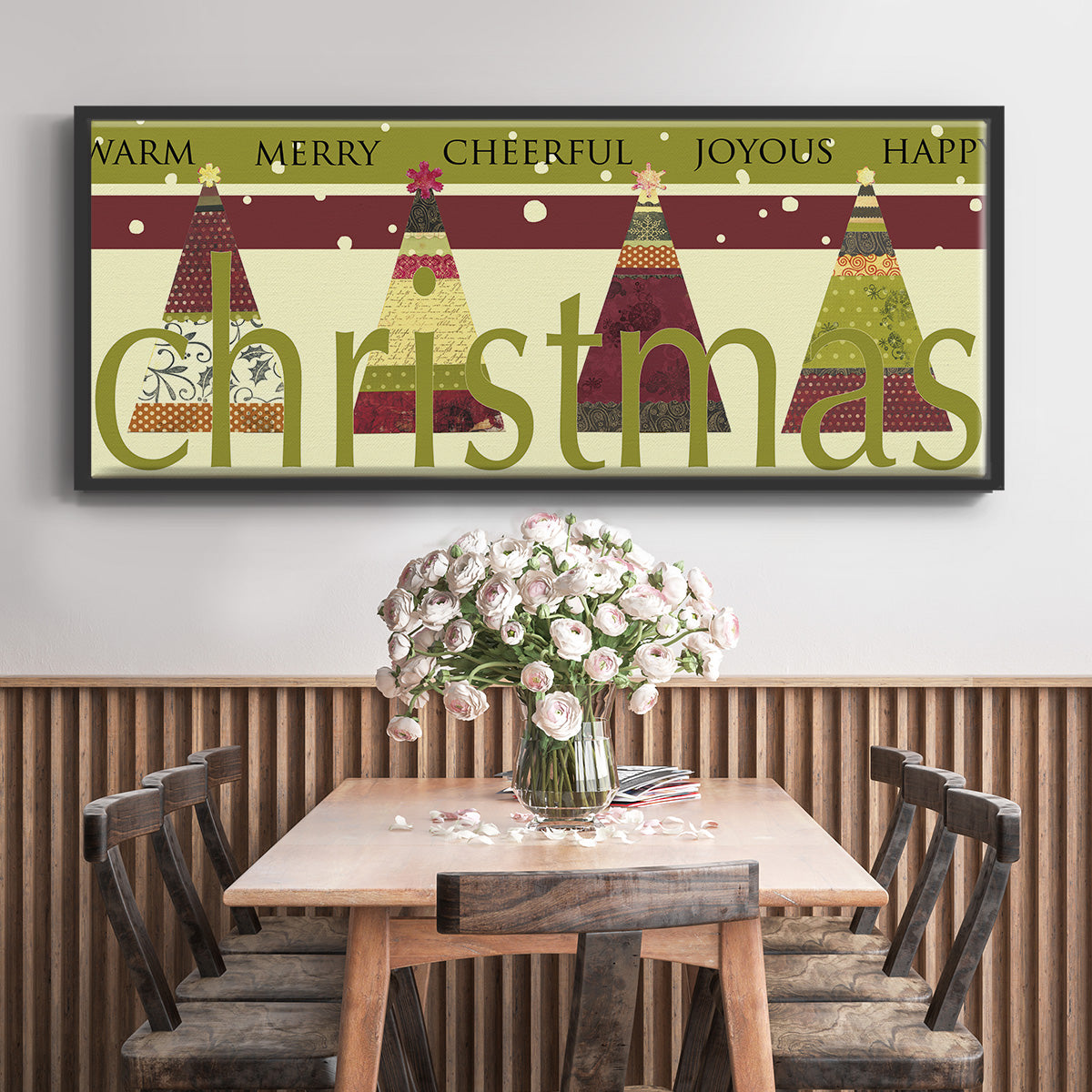 Happy Merry Joyous - Floater Framed Canvas Print