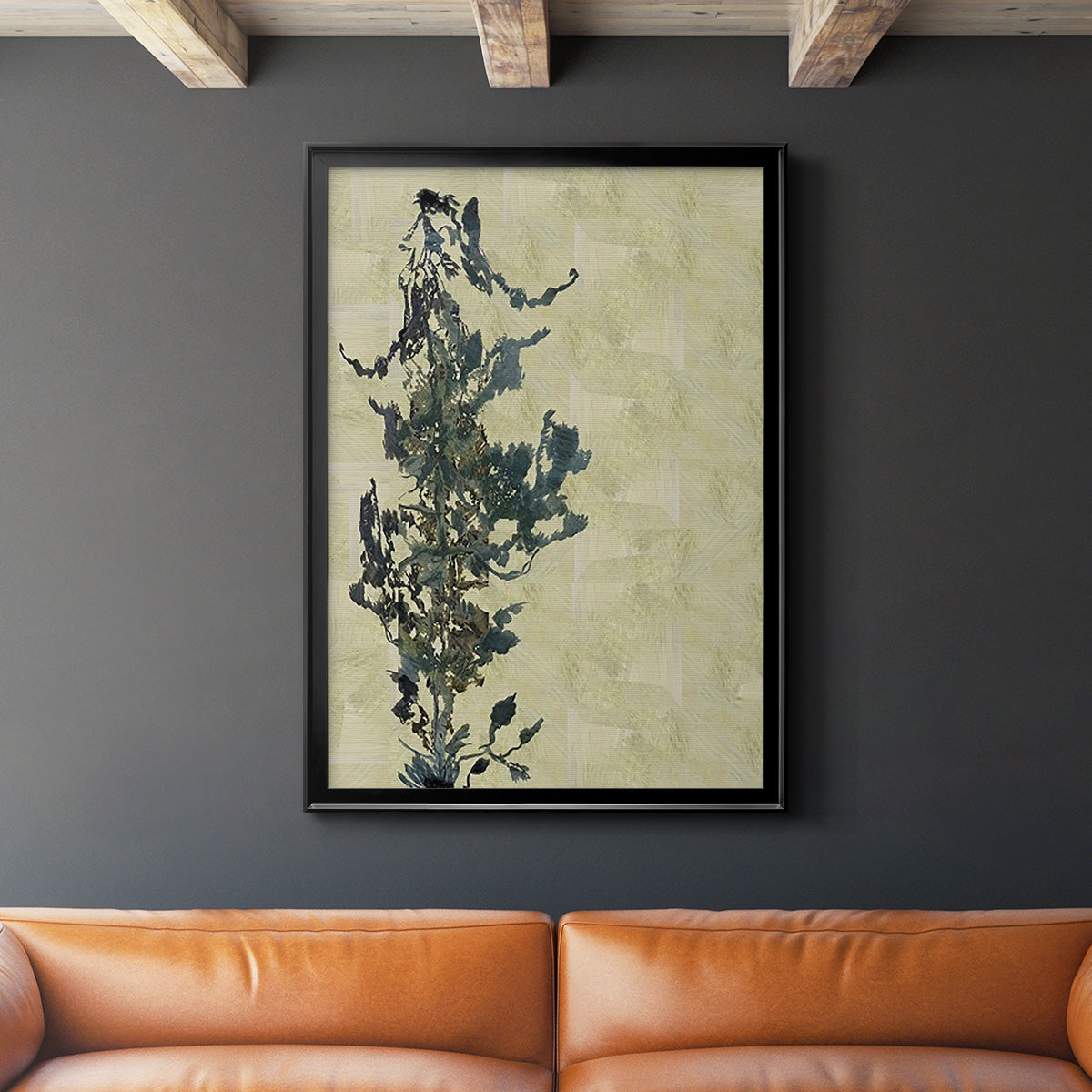 Chinoiserie 2 Tan II - Modern Framed Canvas Print