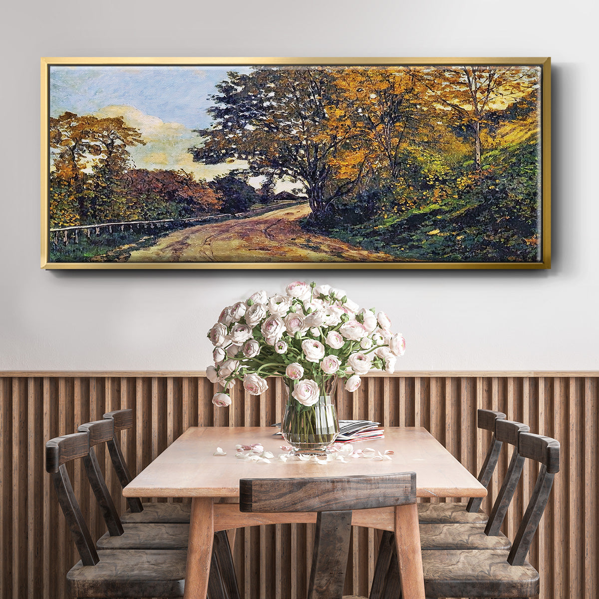 The Road to the Farm of Saint - Floater Framed Canvas Print