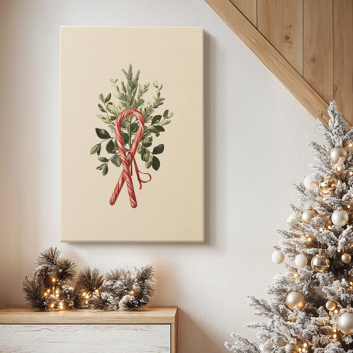 Midnight of Tinsel-Gold Star - Canvas Art Print