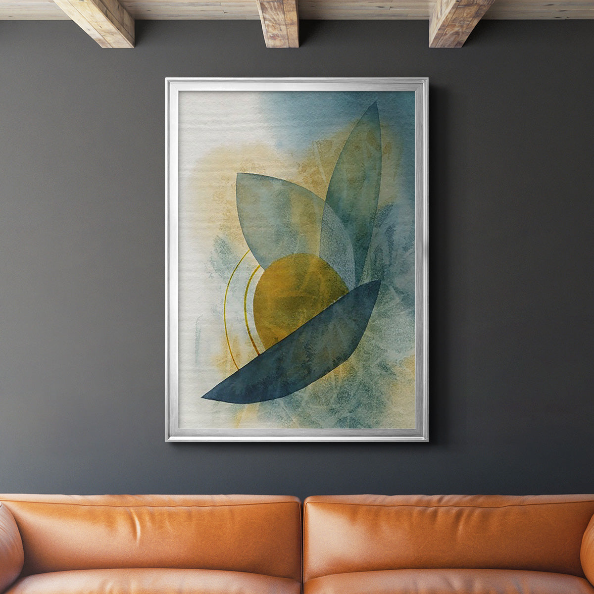 Solar Shapes II - Modern Framed Canvas Print