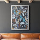 California Beach Blue Glass - Modern Framed Canvas Print