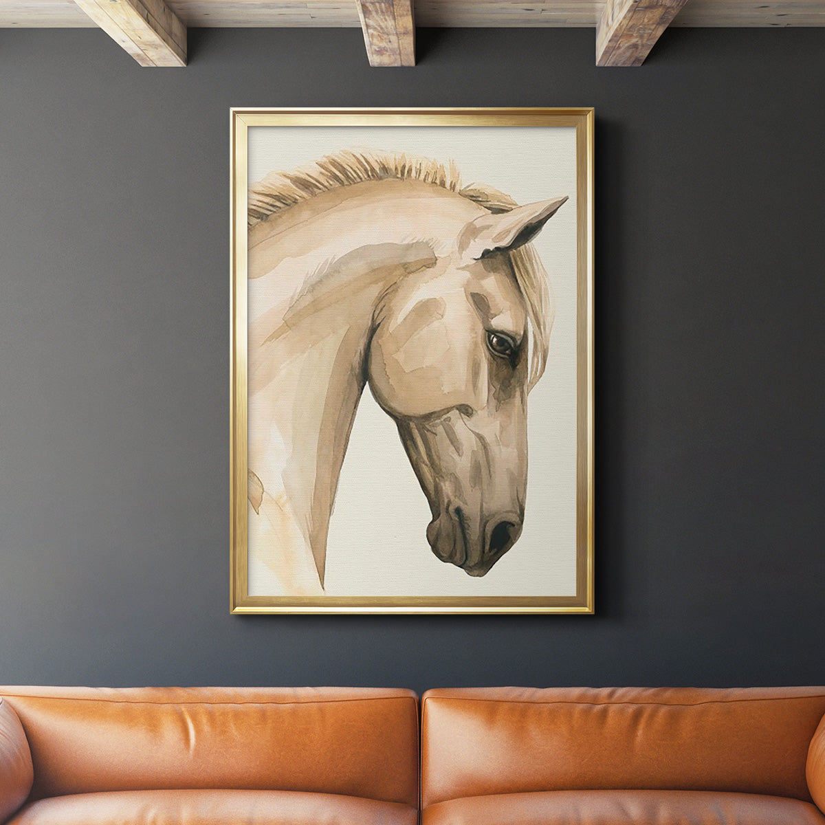 Golden Palomino I - Modern Framed Canvas Print