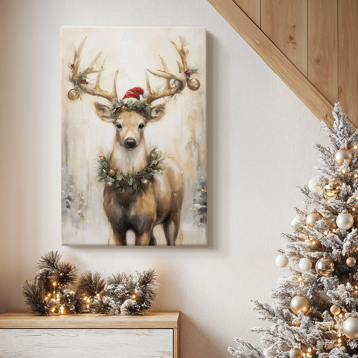 Tinsel-Gold Bells Parish - Canvas Art Print