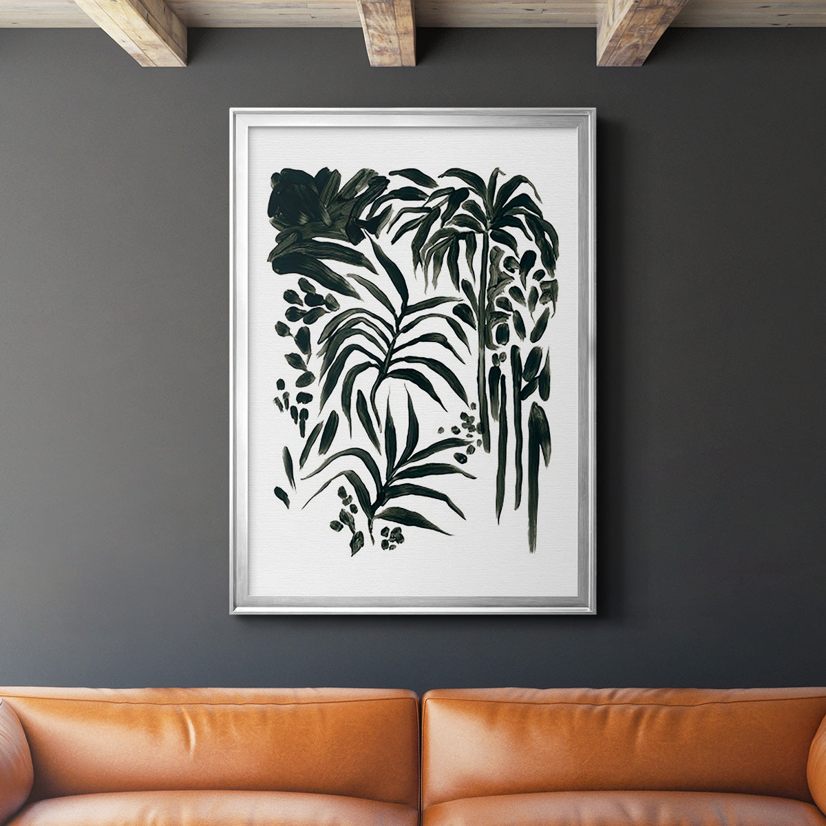 Ink Jungle I - Modern Framed Canvas Print