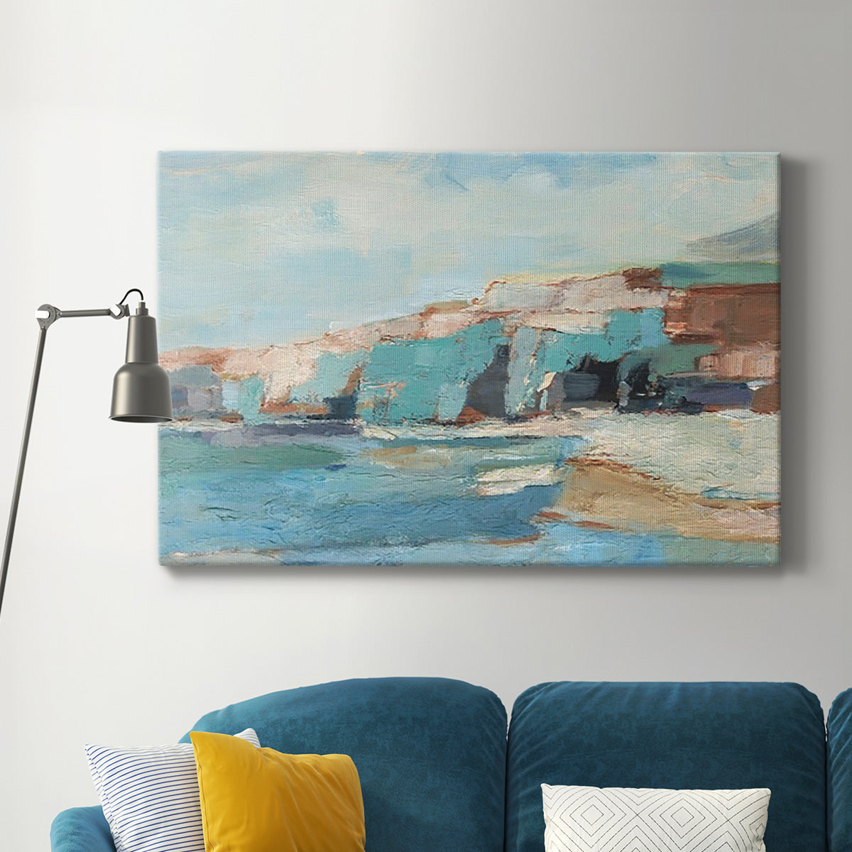 Turquoise Cliff Wall II Premium Gallery Wrapped Canvas - Ready to Hang