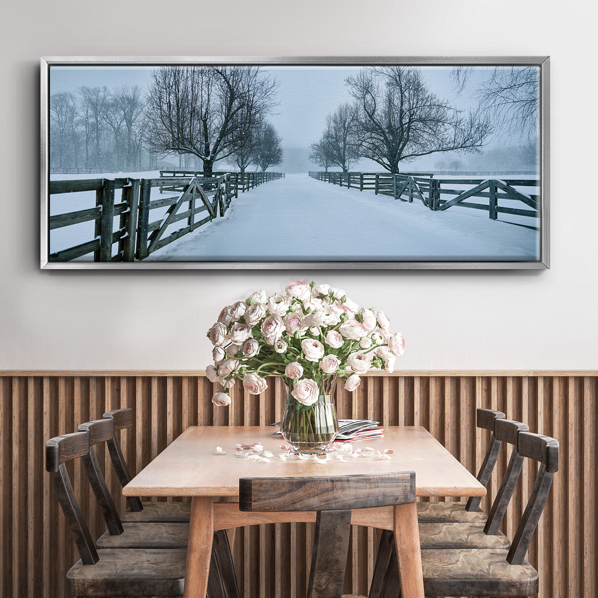 Snowy Road II - Floater Framed Canvas Print