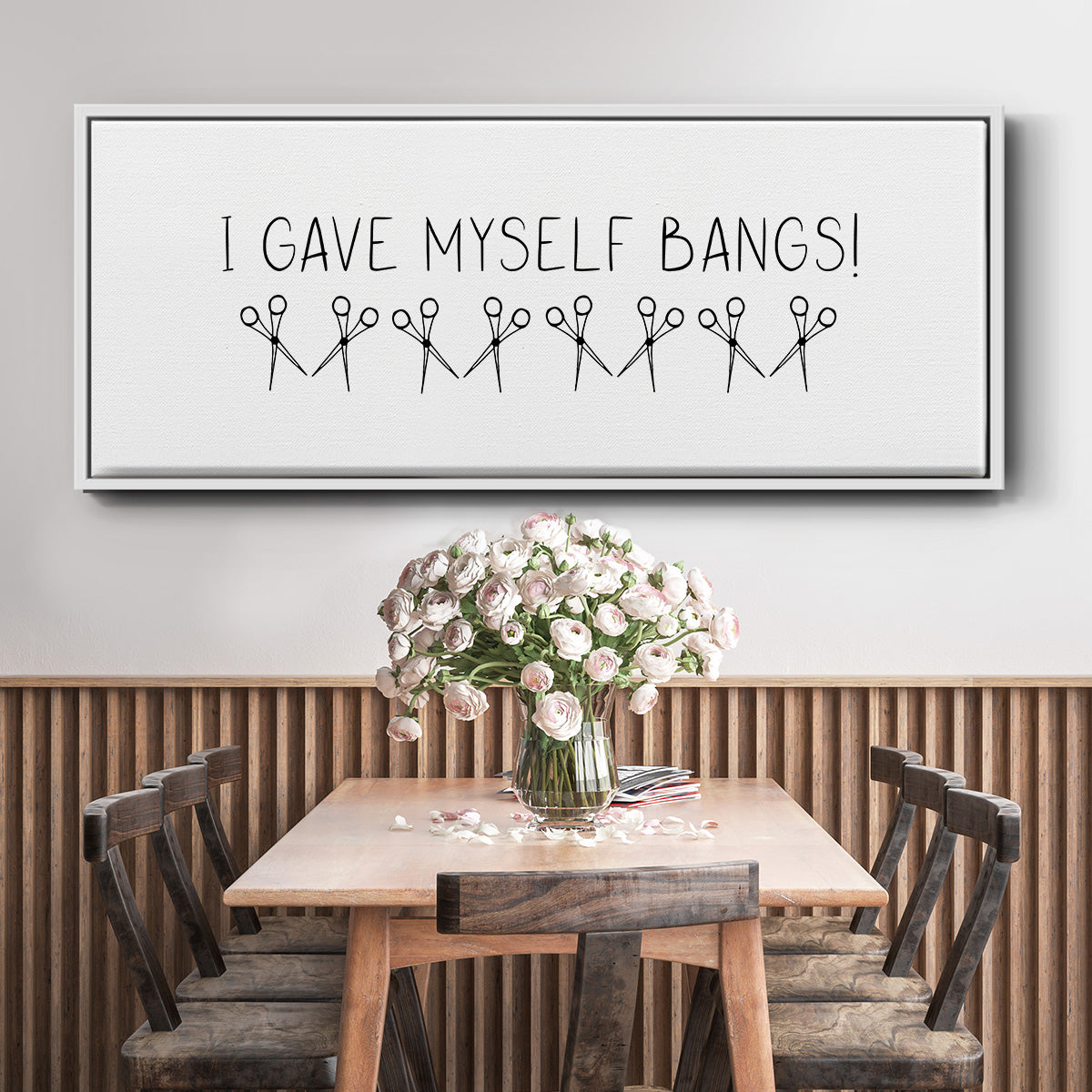 I Gave Myself Bangs! - Floater Framed Canvas Print