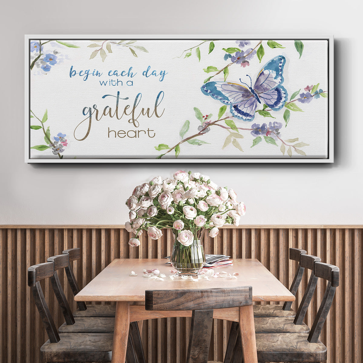 Begin Each Day - Floater Framed Canvas Print